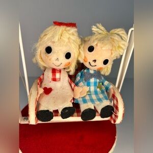 Vintage Music Box Boy and Girl‎ Swinging to Music on a Swing Made in Japan.